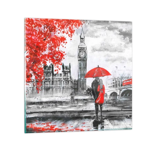Obraz na szkle - Zakochani w Londynie - 30x30 cm