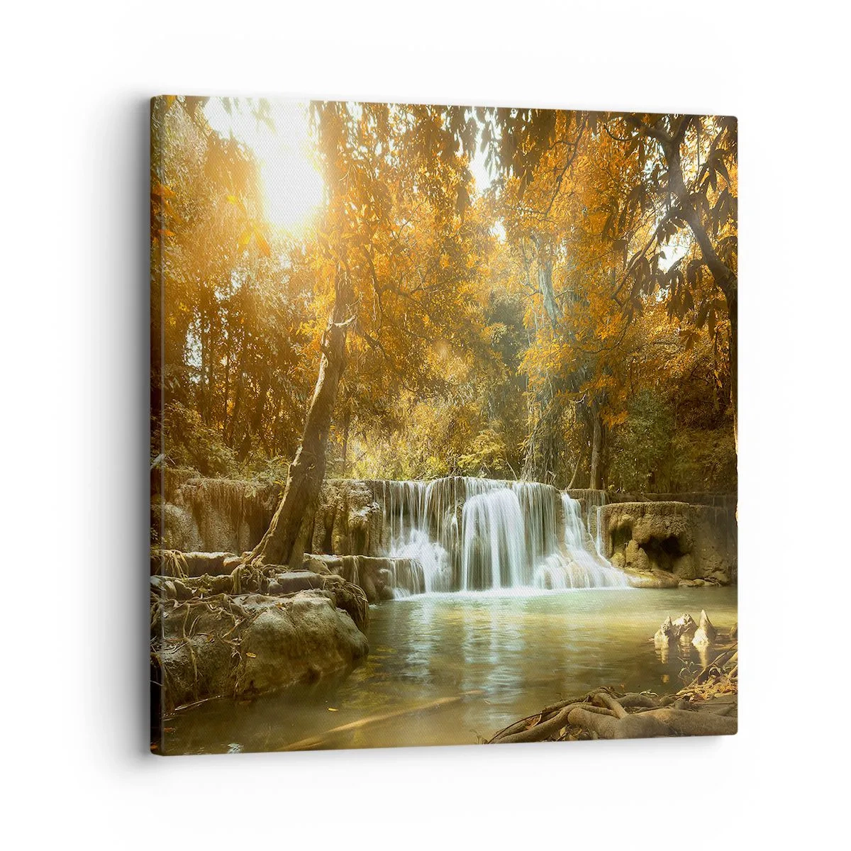 Obraz na płótnie - Parkowa kaskada - 30x30 cm