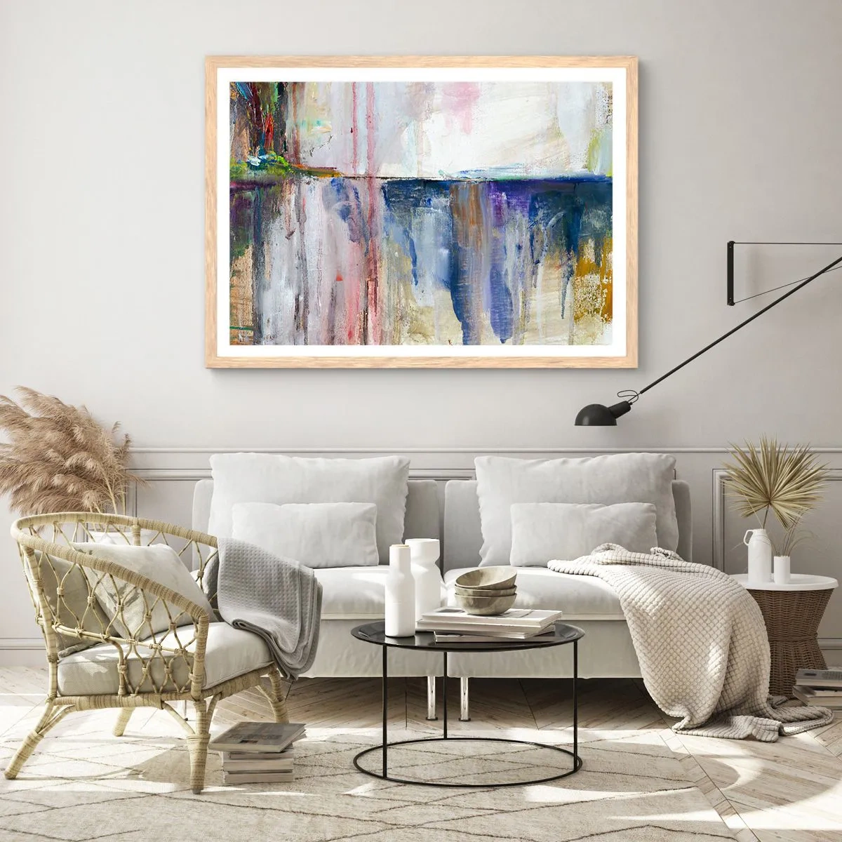 Plakat w ramie jasny dąb - Barwne wrażenia i skojarzenia - 70x50 cm