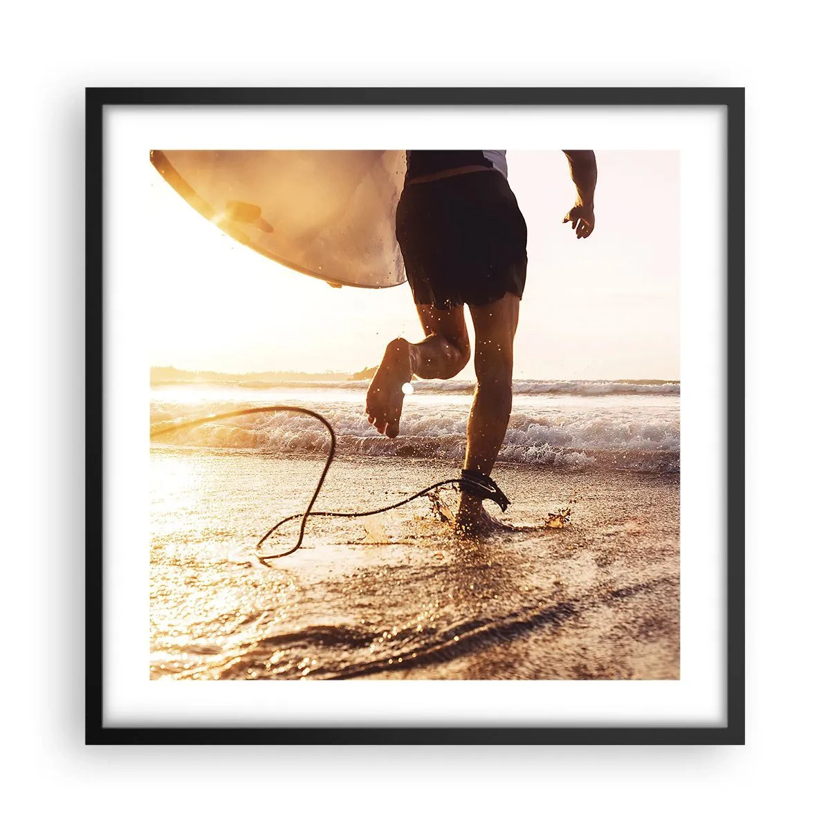 Plakat w czarnej ramie - Na spotkanie fali - 50x50 cm