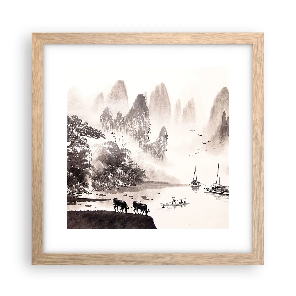 Plakat w ramie jasny dąb - Egzotyczna codzienność Wschodu - 30x30 cm