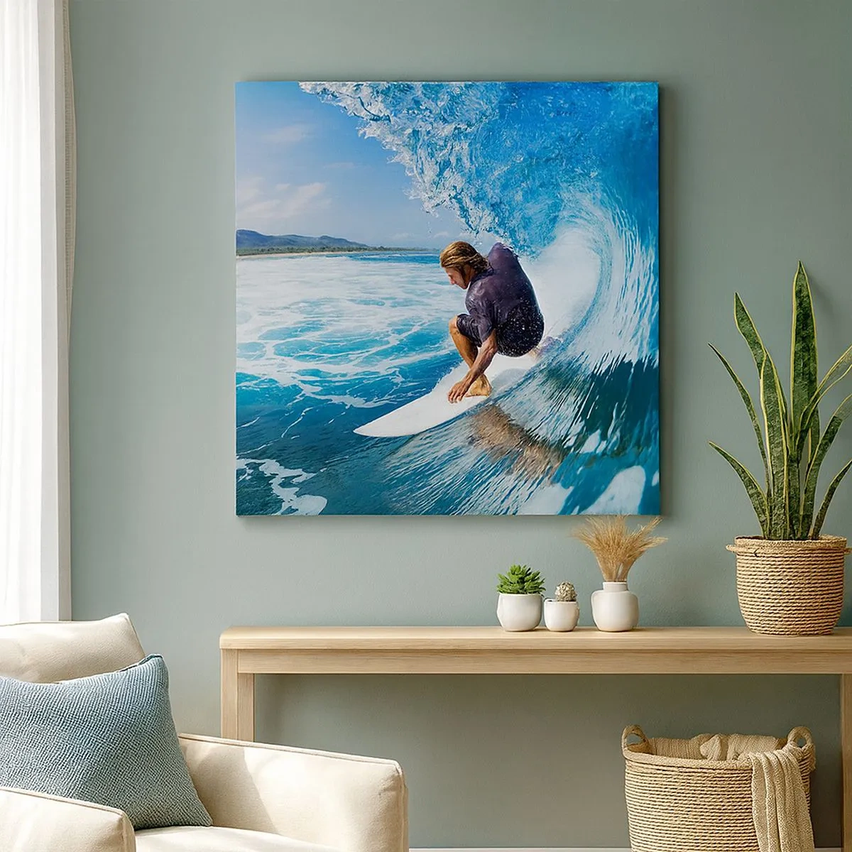 Obraz na płótnie - Tańczący z falami - 30x30 cm