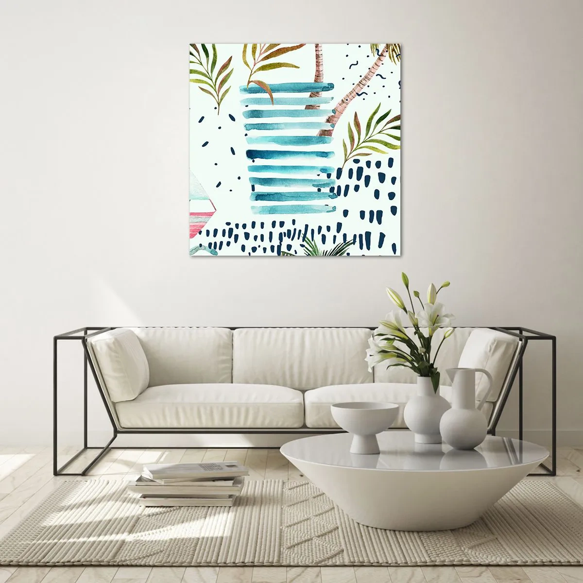 Obraz na szkle - Wakacje pod palmami - 70x70 cm