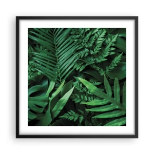 Plakat w czarnej ramie - Utulone w zieleni - 50x50 cm