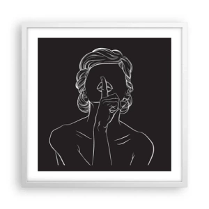 Plakat w białej ramie - Piękno rozkwita w ciszy - 50x50 cm