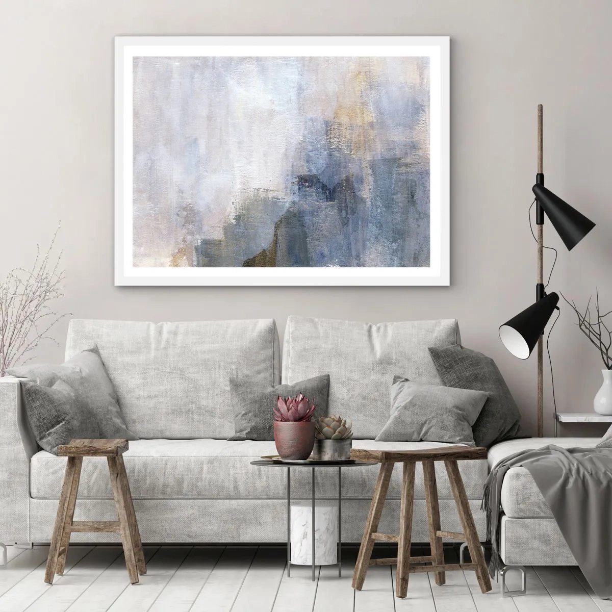 Plakat w białej ramie - Tony i akordy barw - 40x30 cm