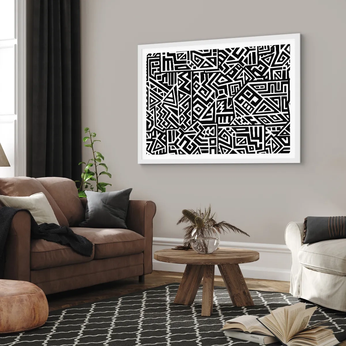Plakat w białej ramie - Kompozycja prekolumbijska - 40x30 cm