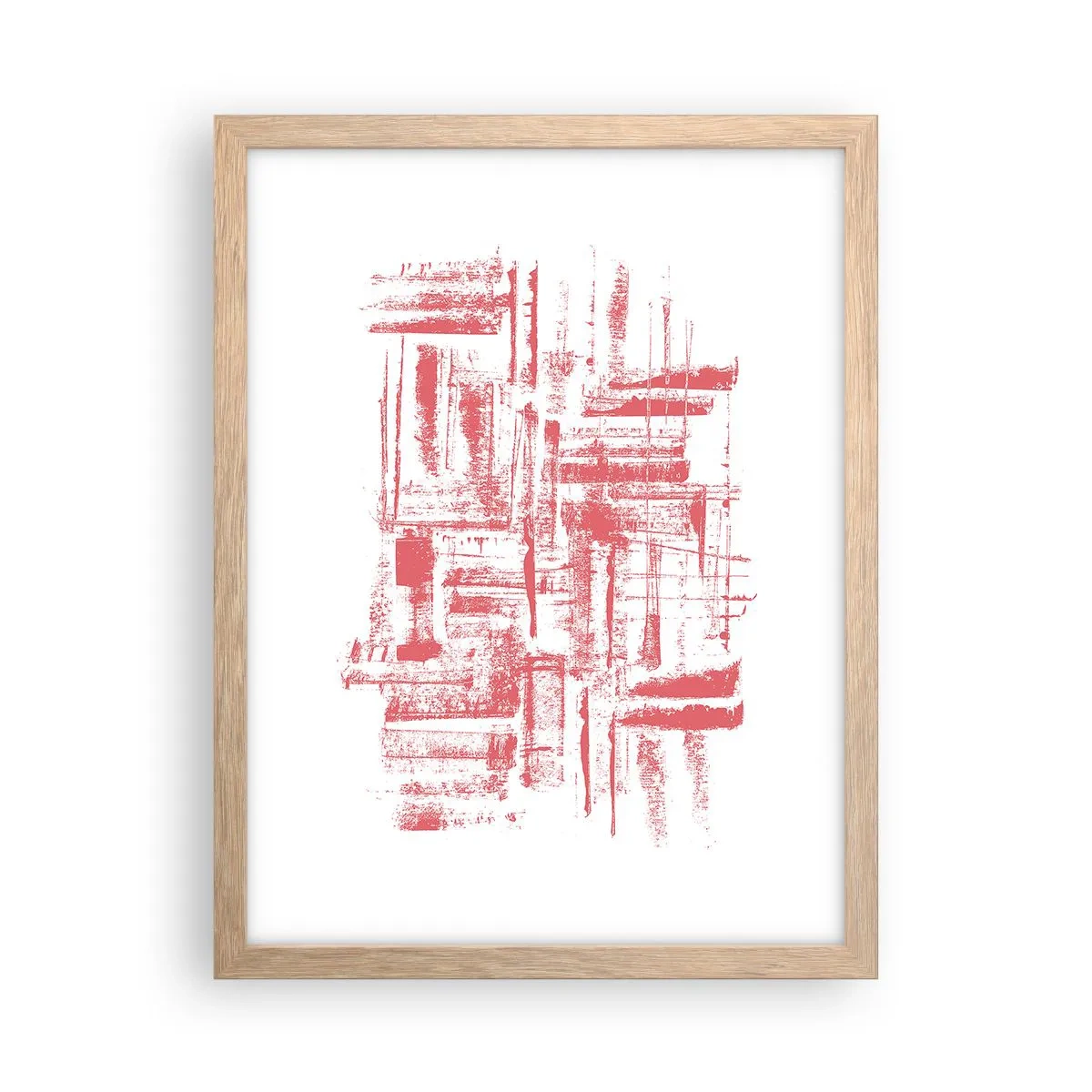 Plakat w ramie jasny dąb - Czerwone miasto - 30x40 cm