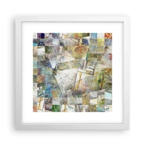 Plakat w białej ramie - Geometryczne przetasowanie - 30x30 cm