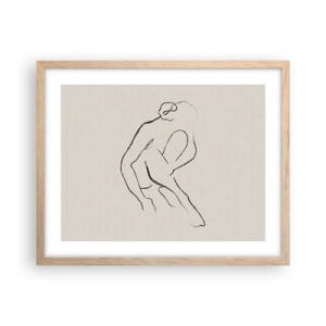 Plakat w ramie jasny dąb - Szkic intymny - 50x40 cm