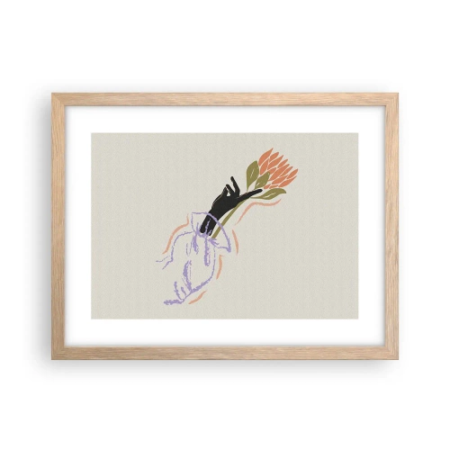 Plakat w ramie jasny dąb - Siostrzany dotyk - 40x30 cm