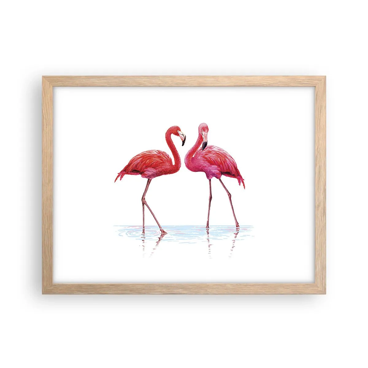 Plakat w ramie jasny dąb - Różowe randez-vous - 40x30 cm