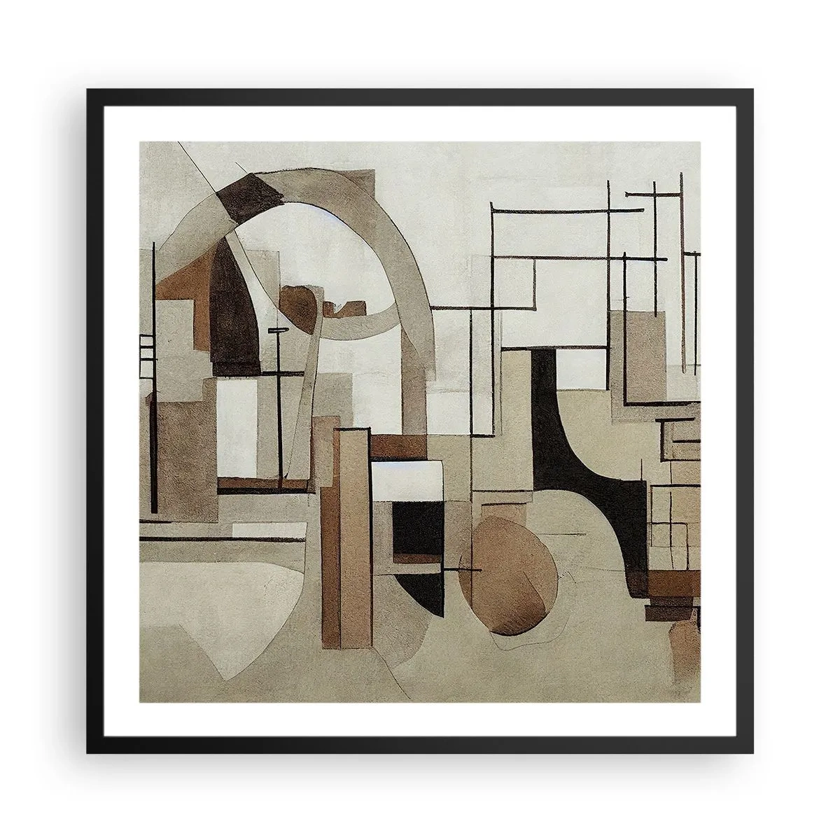 Plakat w czarnej ramie - Pejzaż miejski 2.0 - 60x60 cm