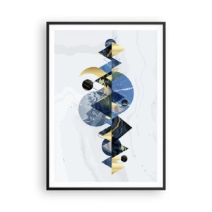 Plakat w czarnej ramie - Pejzaż geometryczny - 70x100 cm