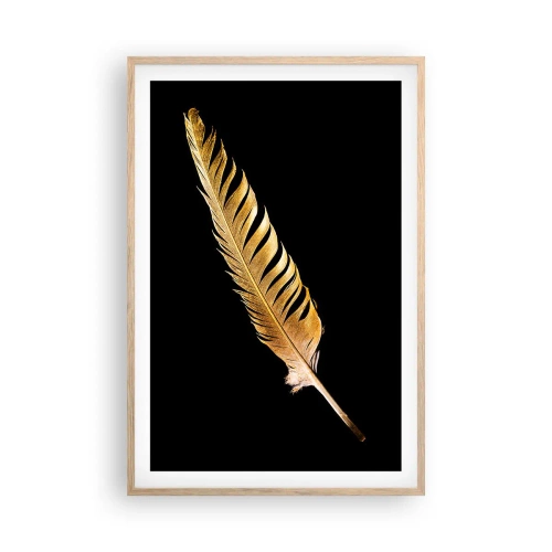 Plakat w ramie jasny dąb - Nie lada piórem opatrzony… - 61x91 cm