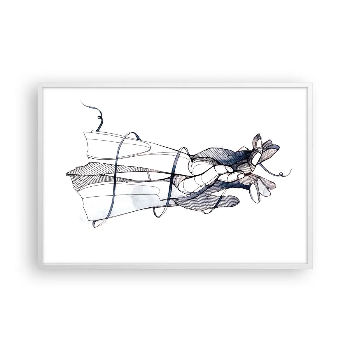 Plakat w białej ramie - Studium dotyku - 91x61 cm