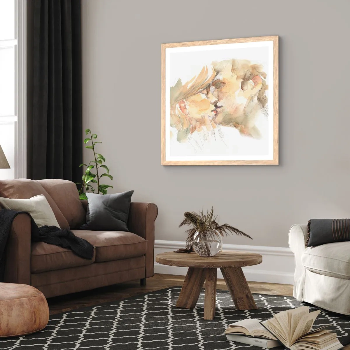 Plakat w ramie jasny dąb - Odnaleziona połowa? - 30x30 cm