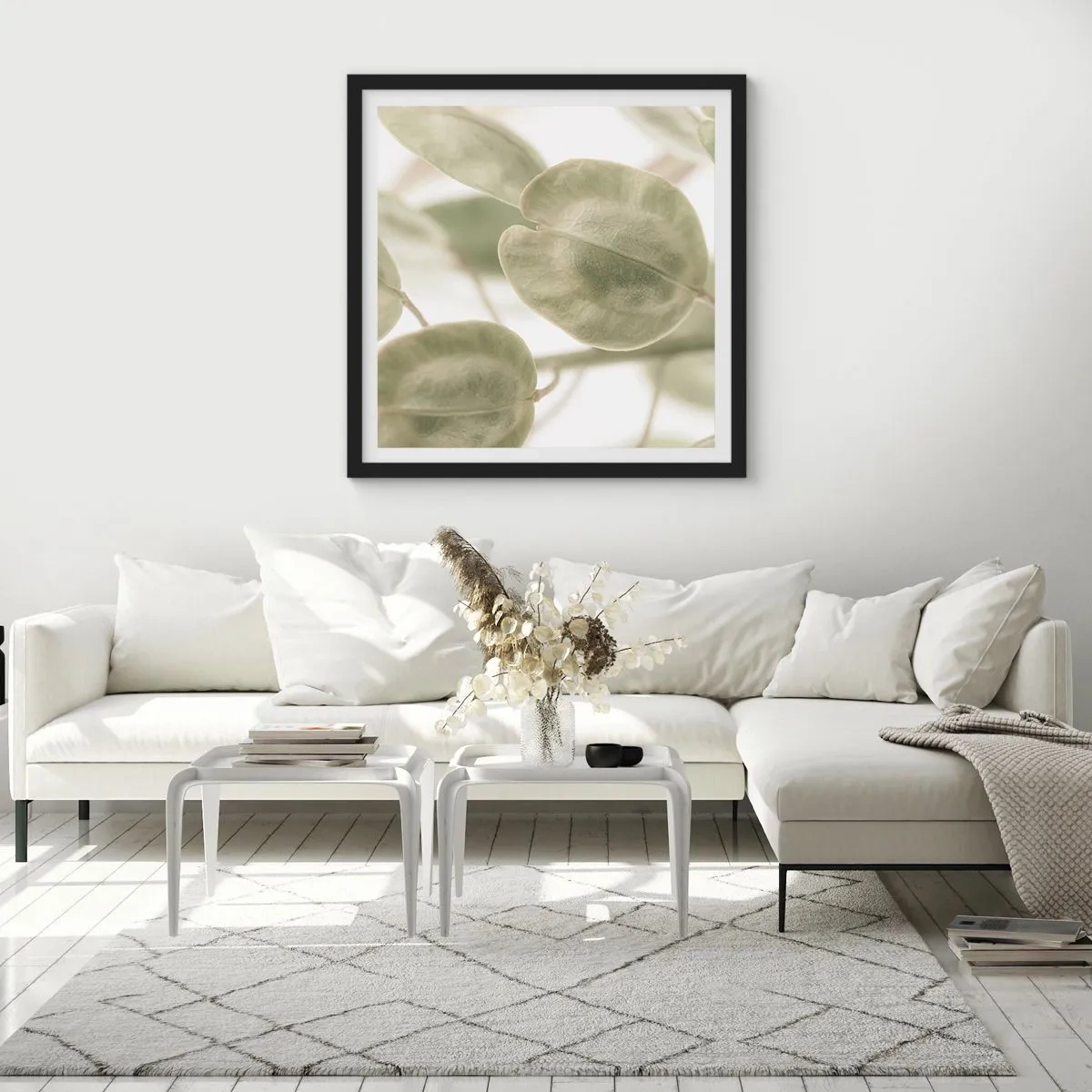 Plakat w czarnej ramie - Na początku były listki… - 40x40 cm
