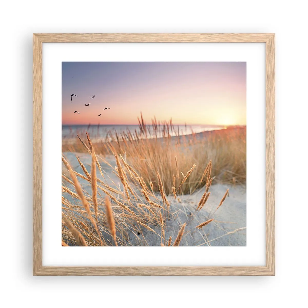 Plakat w ramie jasny dąb - Bałtycka kołysanka - 40x40 cm