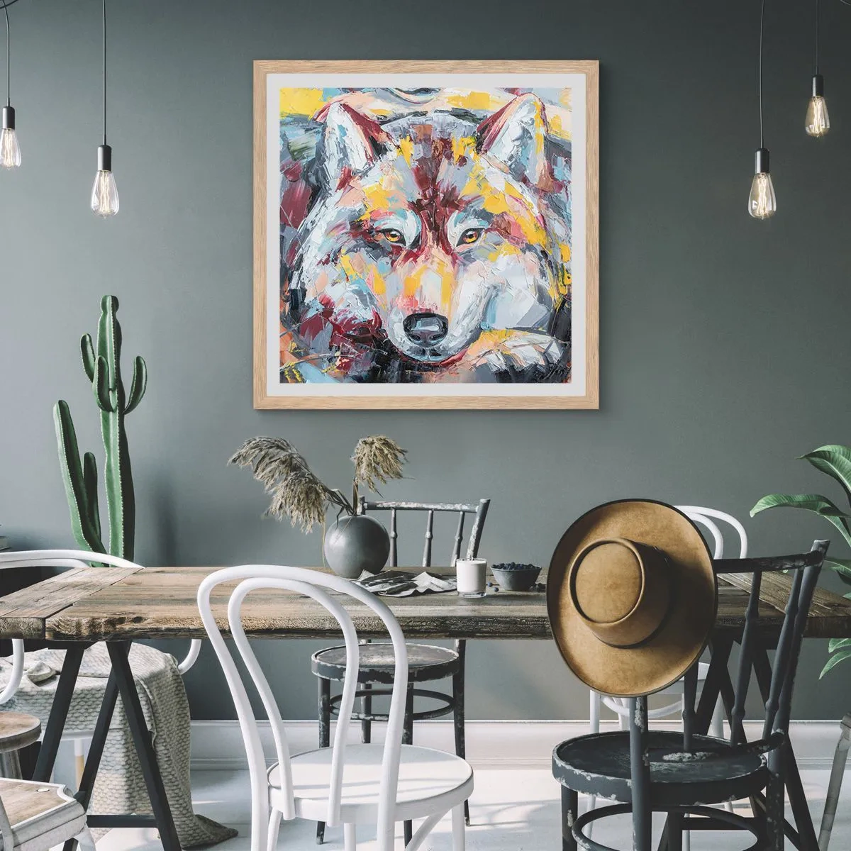 Plakat w ramie jasny dąb - Spokój wśród bliskich - 40x40 cm