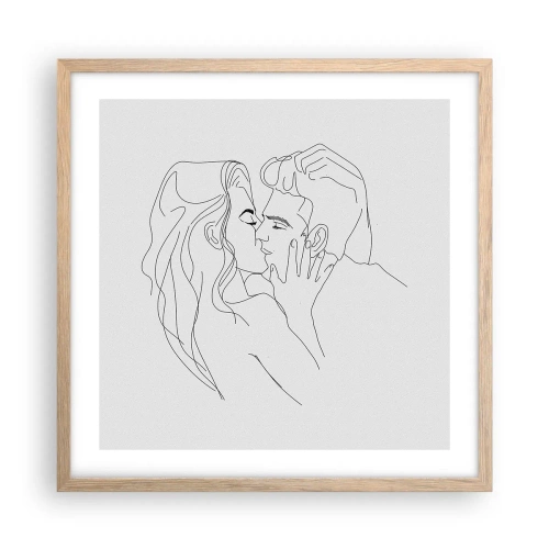 Plakat w ramie jasny dąb - Tą samą kreską - 50x50 cm