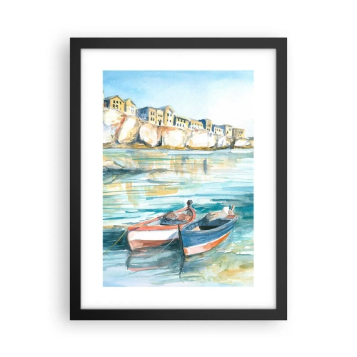 Plakat w czarnej ramie - Pejzaż w lazurze - 30x40 cm