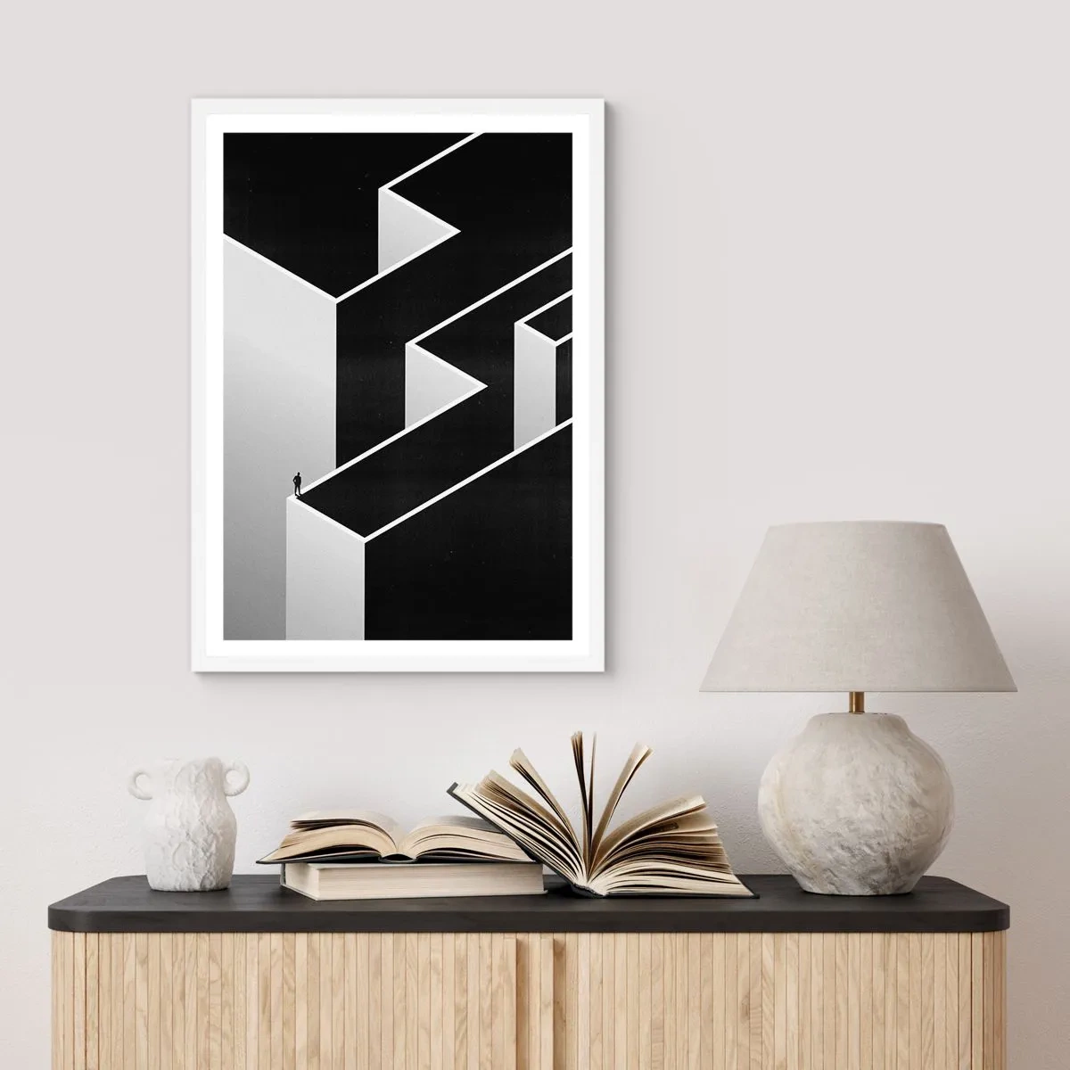Plakat w białej ramie - Samotność na szczycie - 50x70 cm