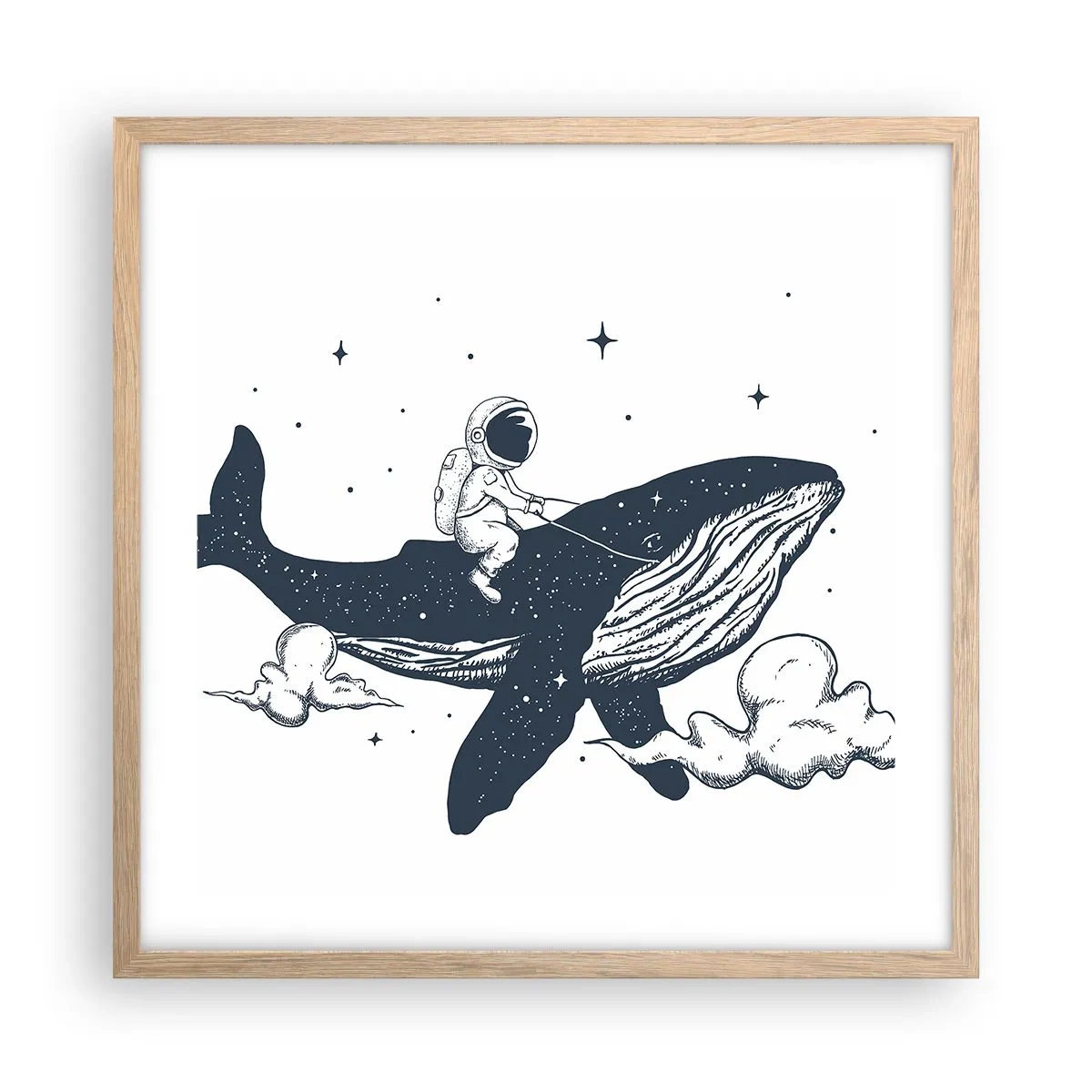 Plakat w ramie jasny dąb - Kosmiczna przygoda - 50x50 cm