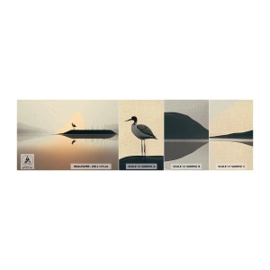 Fototapeta Próbka Premium Canvas - Pan na jeziorze - Ptak, Pejzaż, Minimalizm - 100x30 cm