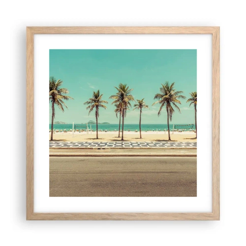 Plakat w ramie jasny dąb - Na straży plaży - 40x40 cm