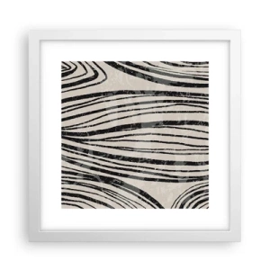 Plakat w białej ramie - Rozlewisko linii - 30x30 cm