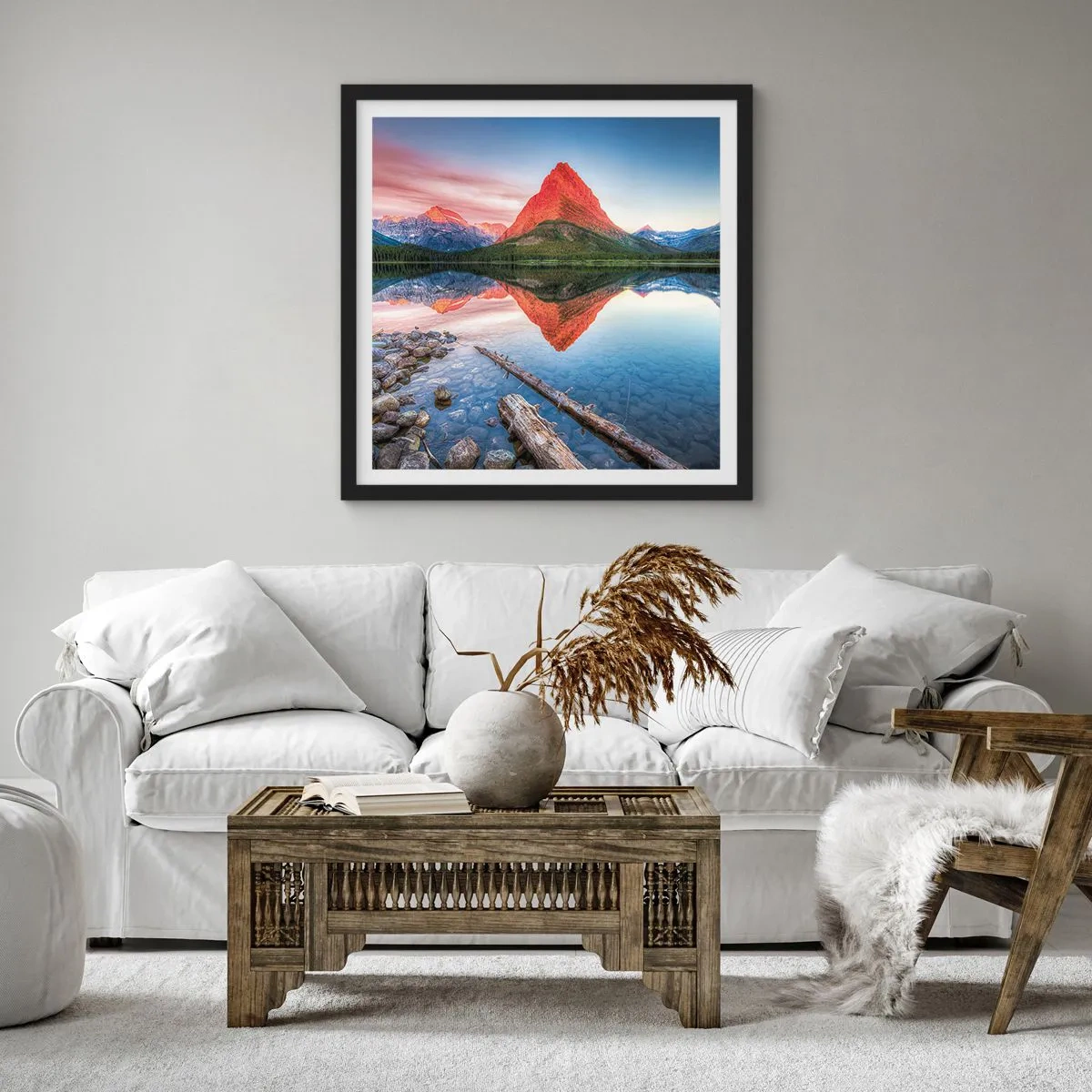 Plakat w czarnej ramie - Żar i chłód - 30x30 cm
