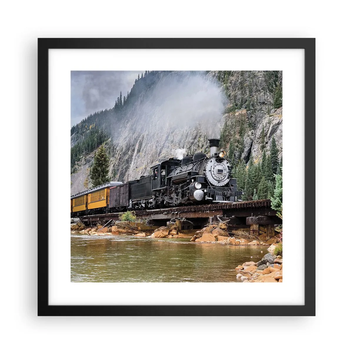 Plakat w czarnej ramie - A dokąd to? Dokąd? - 40x40 cm