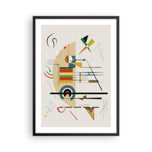 Plakat w czarnej ramie - Abstrakcyjna kompozycja geometryczna - 50x70cm - I świat się śmieje - Nowoczesna dekoracja ścienna do salonu i sypialni ARTTOR