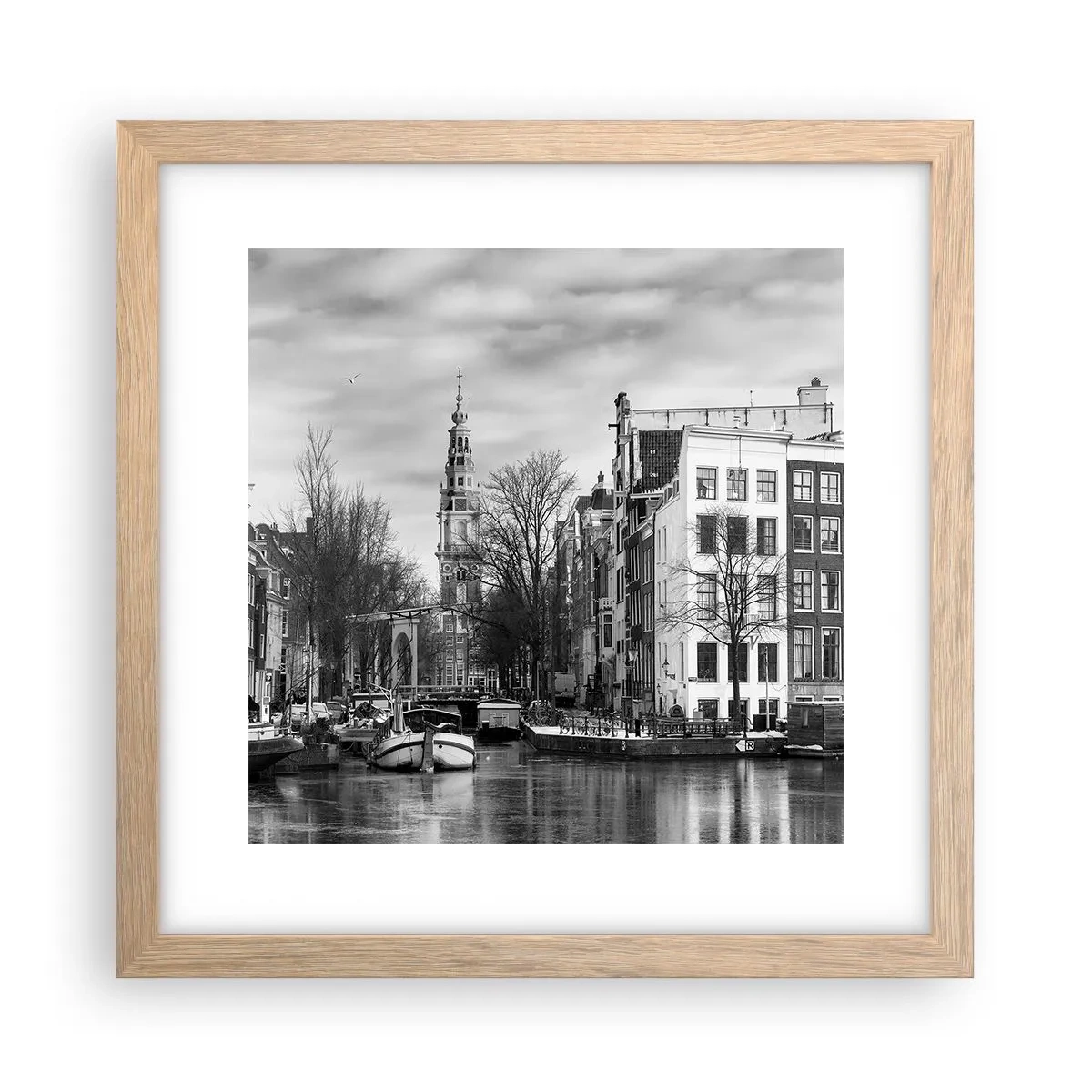 Plakat w ramie jasny dąb - Amsterdamskie klimaty - 30x30 cm