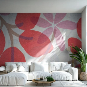 Fototapeta Samoprzylepna Deluxe Sticker - Kompozycja kwiatowa w różu - Boho, Kwiaty, Minimalizm - 500x350 cm