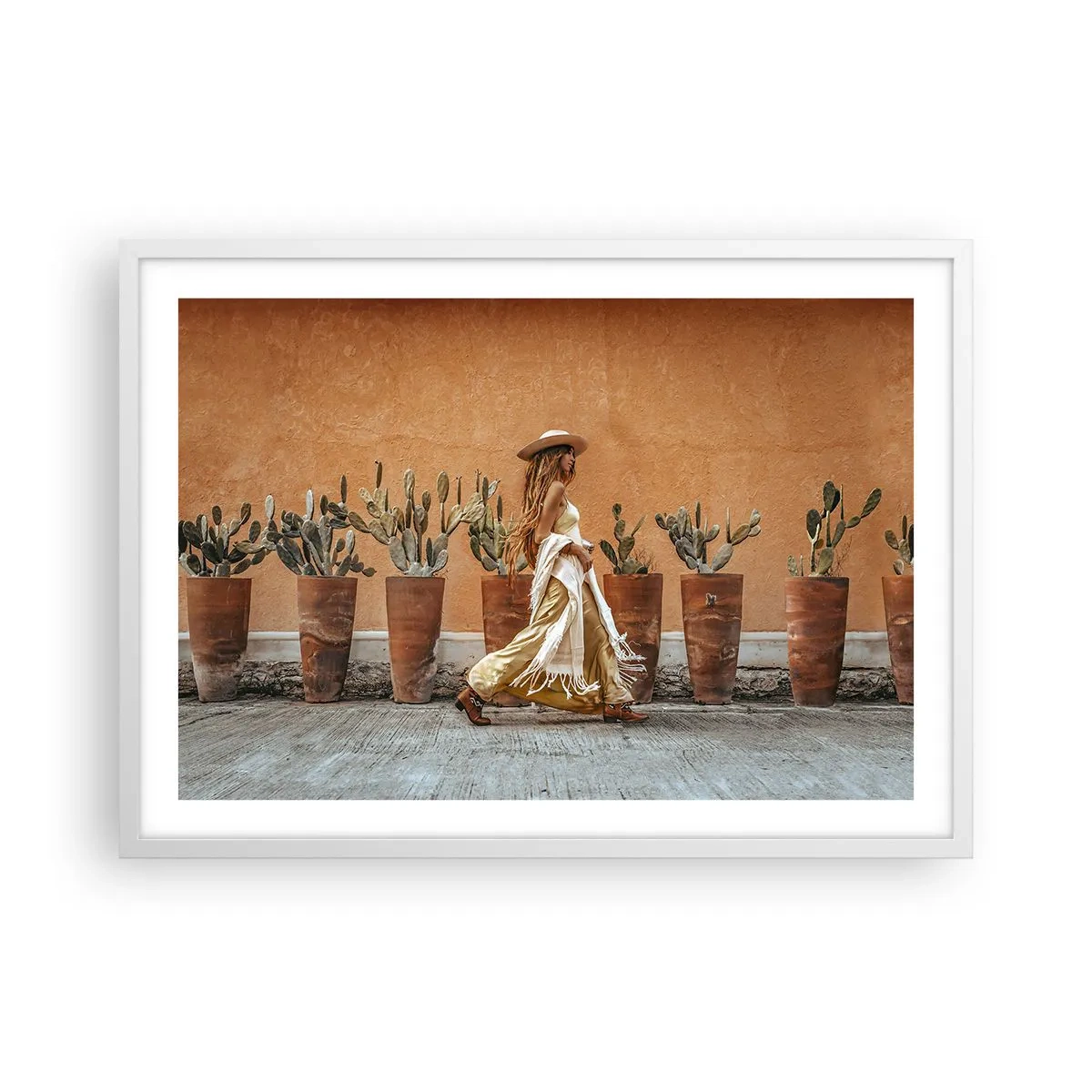 Plakat w białej ramie - W stylu hippie - 70x50 cm