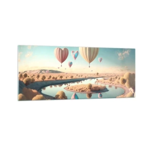 Obraz na szkle - Miłość pozwala wznieść się - 100x40 cm