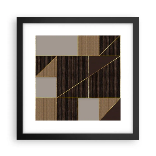 Plakat w czarnej ramie - Mozaika brązów i złota - 30x30 cm