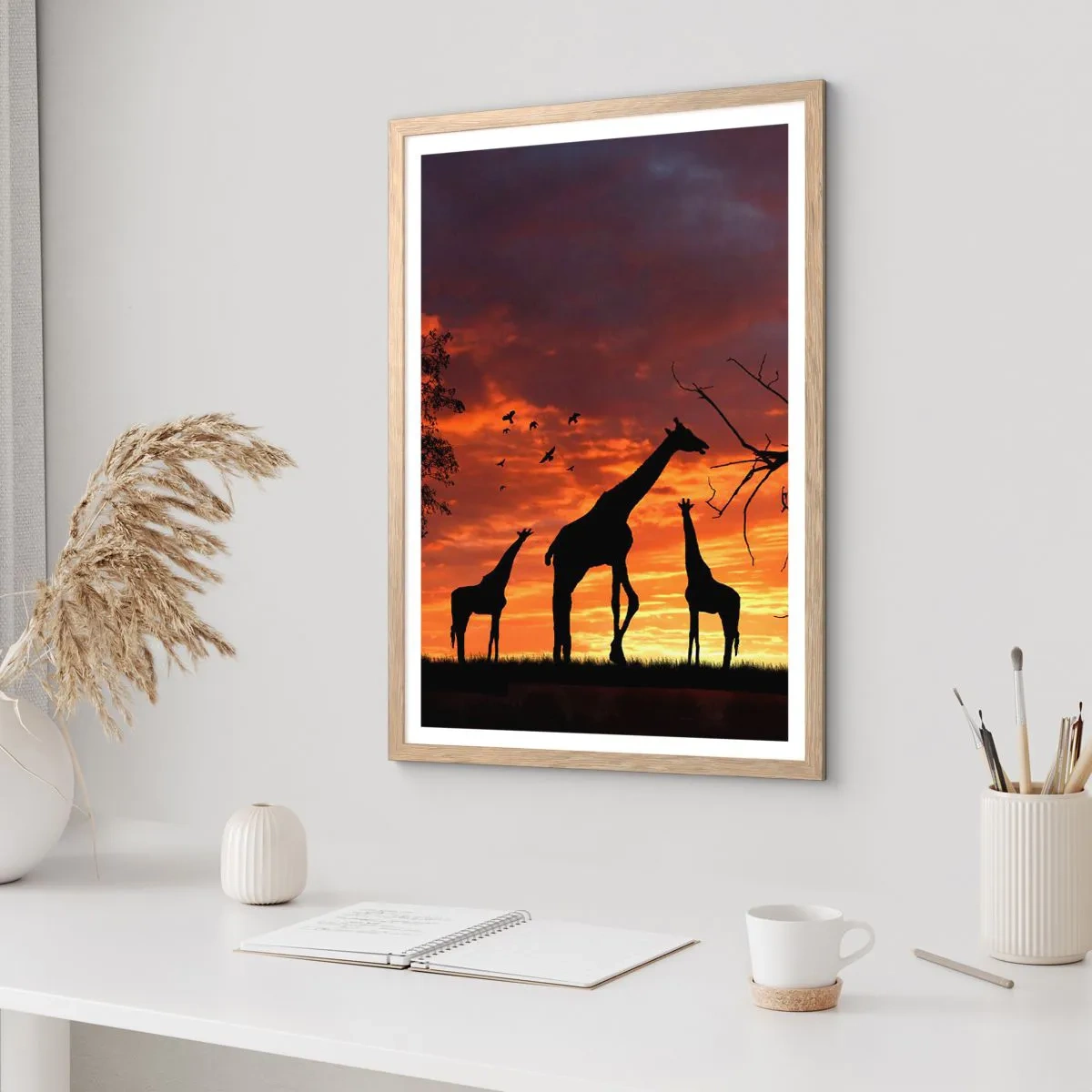 Plakat w ramie jasny dąb - Mała kolacja w gronie najbliższych - 30x40 cm