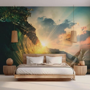 Fototapeta Samoprzylepna Deluxe Sticker - Surferze, gdzie jesteś? - Fala Morska, Promienie Słońca, Natura - 250x175 cm