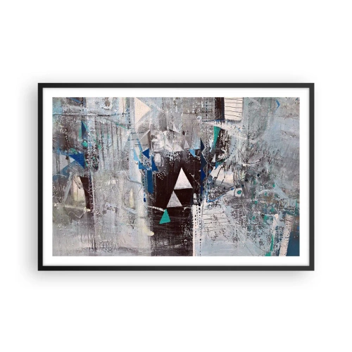 Plakat w czarnej ramie - Nadrzędny porządek trójkątów - 91x61 cm