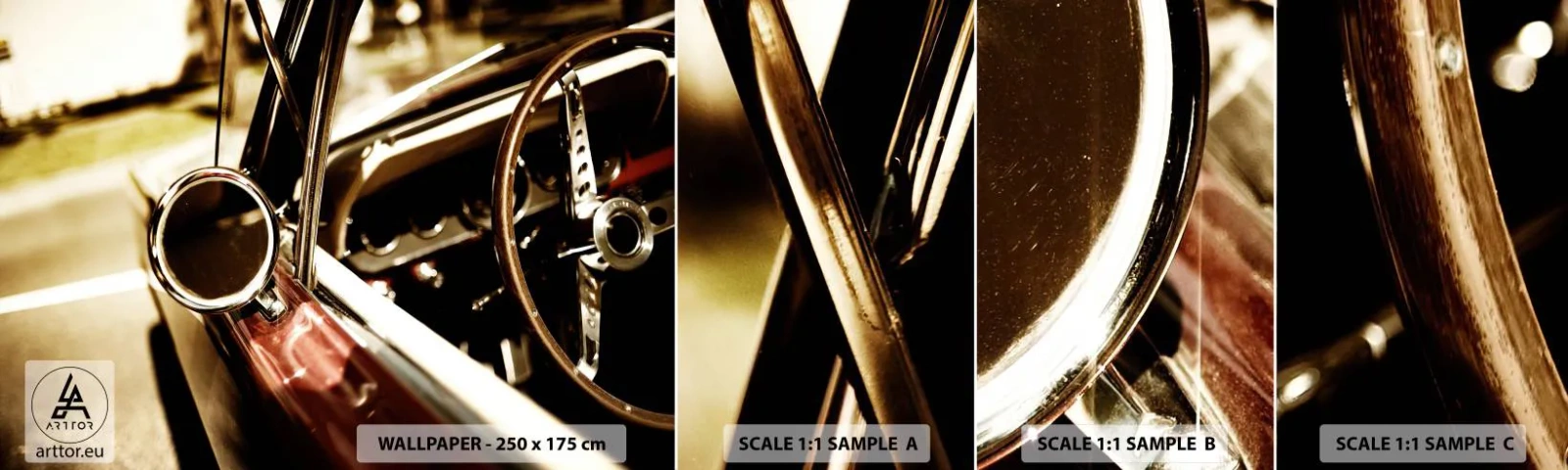 Fototapeta Próbka Samoprzylepna Deluxe Sticker - Auto z duszą - Samochód, Klasyk, Motoryzacja - 100x30 cm