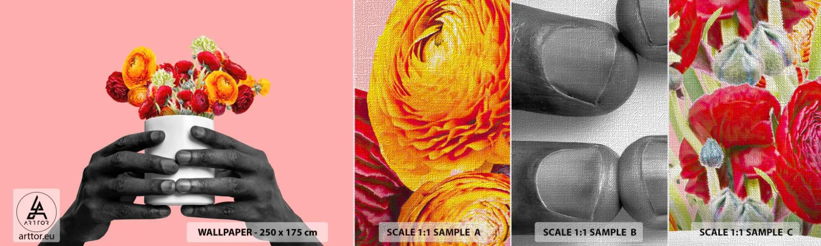 Fototapeta Próbka Premium Canvas - Apoteoza życia - Abstrakcja, Sztuka, Kwiaty - 100x30 cm