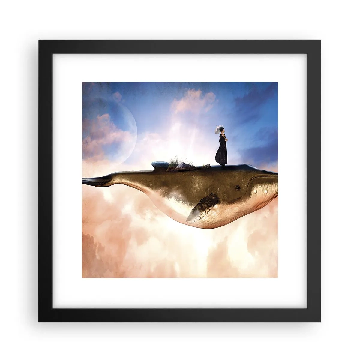 Plakat w czarnej ramie - Nadrealna podróż - 30x30 cm
