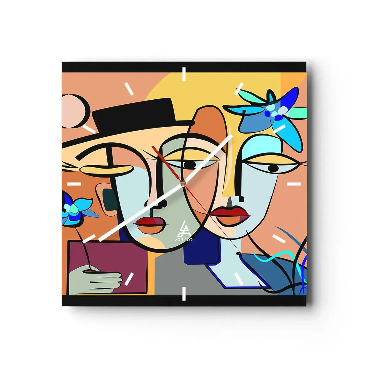 Zegar ścienny - Picassowskie randez vous - 40x40 cm