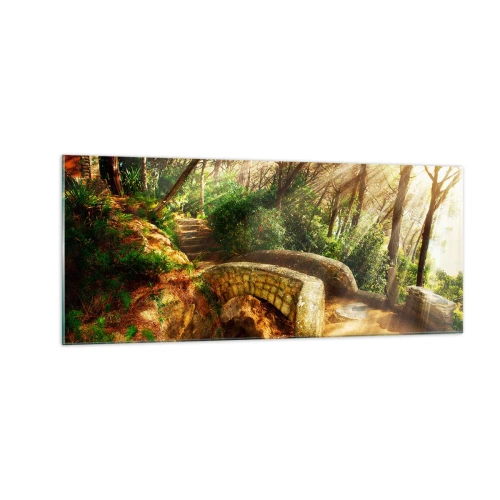Obraz na szkle - Prosto z mostku w baśniowy las - 100x40 cm