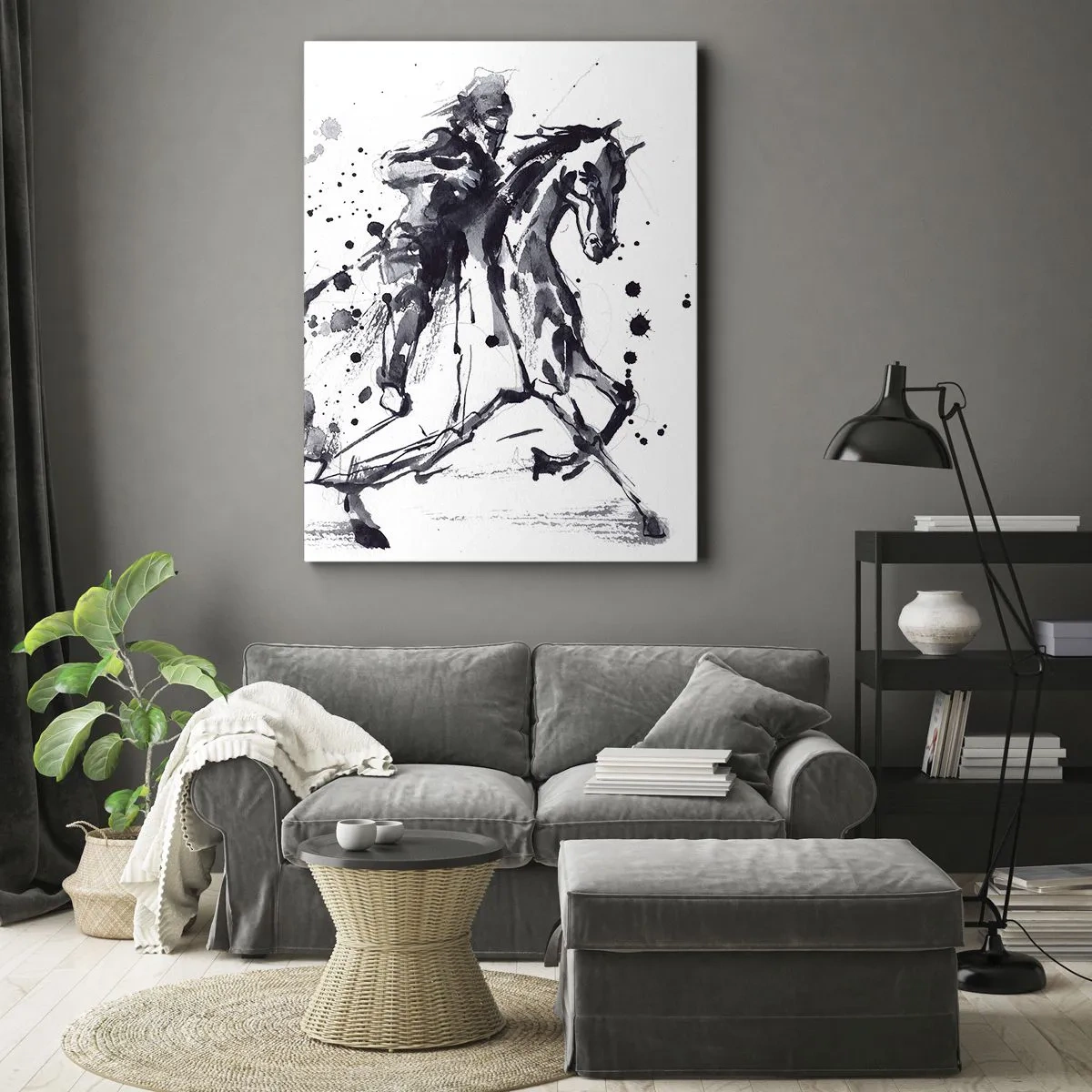 Obraz na płótnie - Czarny rycerz - 55x100 cm