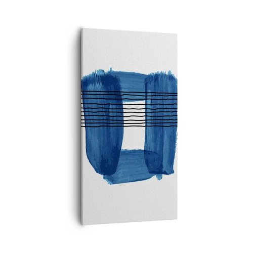 Obraz na płótnie - Niebiesko-czarna kompozycja - 55x100 cm
