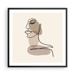 Plakat w czarnej ramie - Zasłuchana w siebie - 60x60 cm